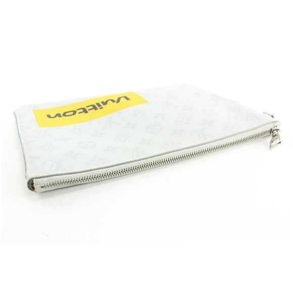 Louis Vuitton White Monogram Antarctica Zip Pouch O-Case Toiletry Clutch 1LK0425 - Picture 7 of 12